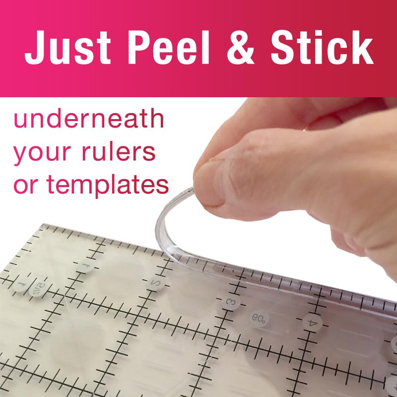 Guidelines4quilting Grip Strips - Non Slip Solution for Your Quilting Rulers and Templates - Crystal Clear, Peel and Stick Strips, 6 per Package. Repositionable and Leaves No Residue. Made in USA - Image 3